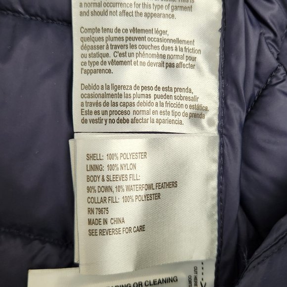 Michael Kors Packable Puffer Down Coat Navy Women’s Medium Quilted Jacket NWT - Picture 4 of 7